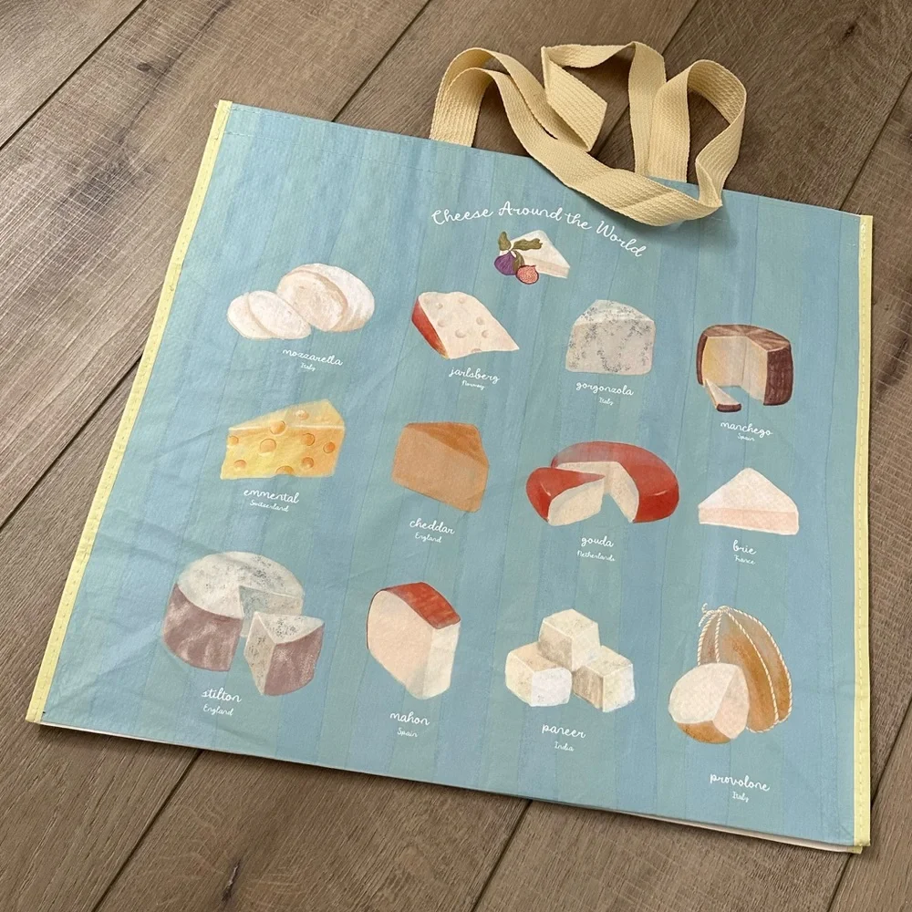 Homegoods TJMaxx Marshalls Cheese Assortment Reusable Shopper Tote Bags NWOT